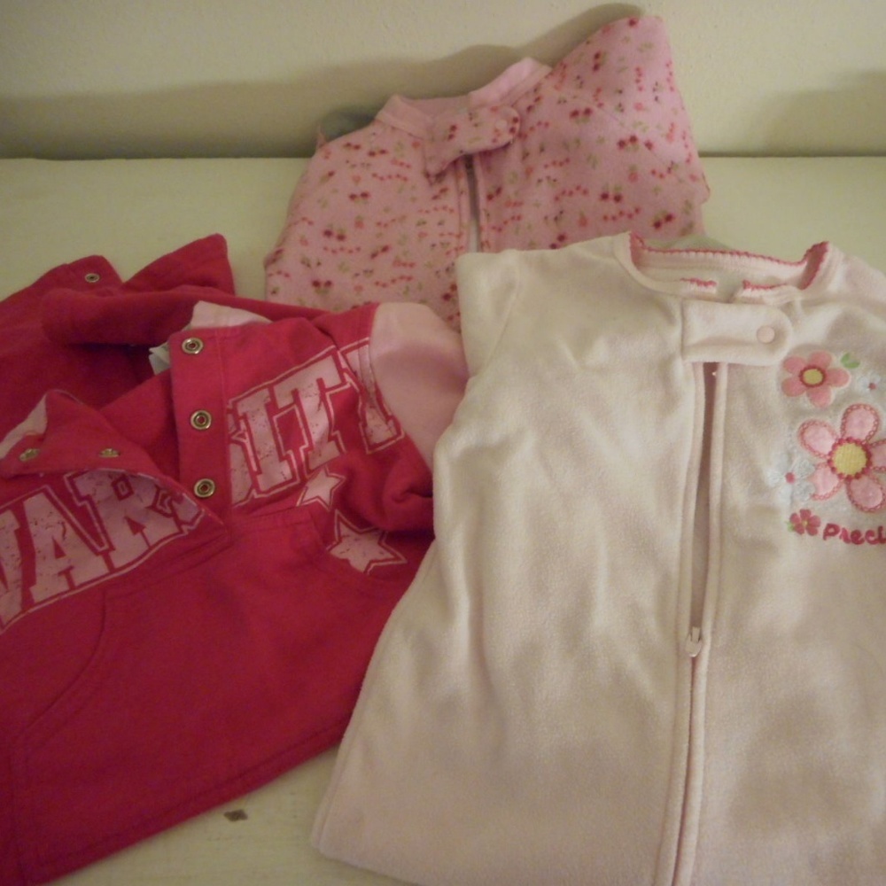 3 piece lot 18M girls one piece pajamas Pink